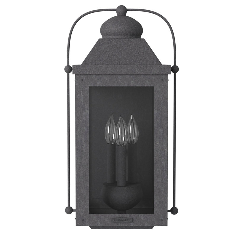 Lanterne murale d'extérieur 4 lumières Anchorage, Zinc vieilli, L 11 po x H 21,25 po