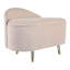 Banc d'appoint courbé en métal moderne avec compartiment de rangement pour la chambre à coucher - Banc rembourré en velours pour salle à manger ou salon - 32 po, crème