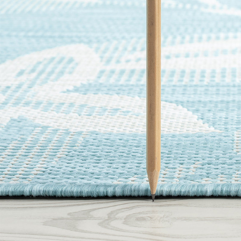 Tapis floral intérieur / extérieur Bafti, Tapis de couloir 2 pi 3 po x 7 pi 3 po
