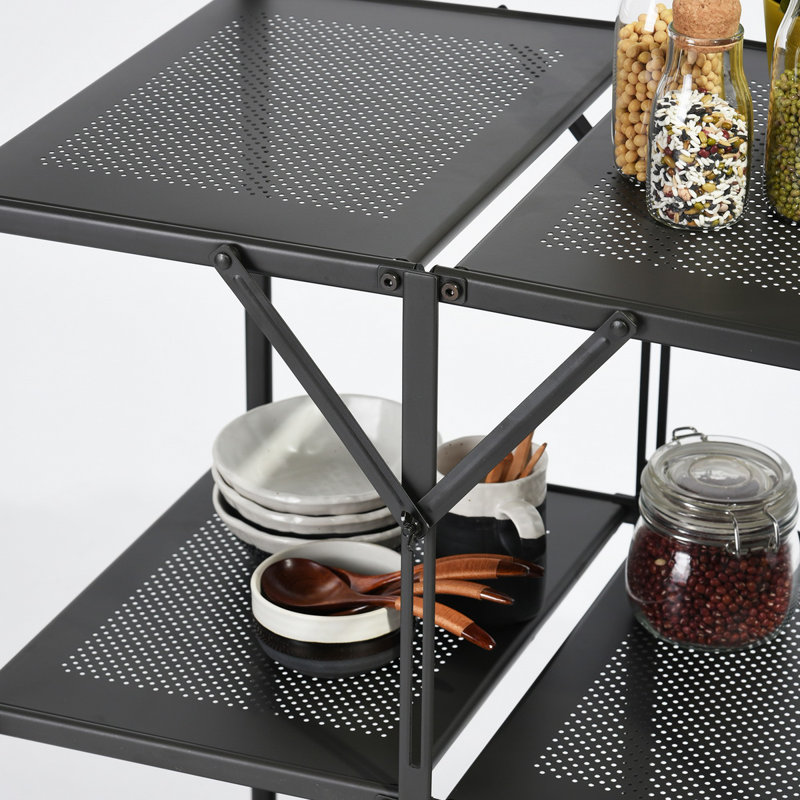 Almaraz Metal Kitchen Cart, Dark Grey