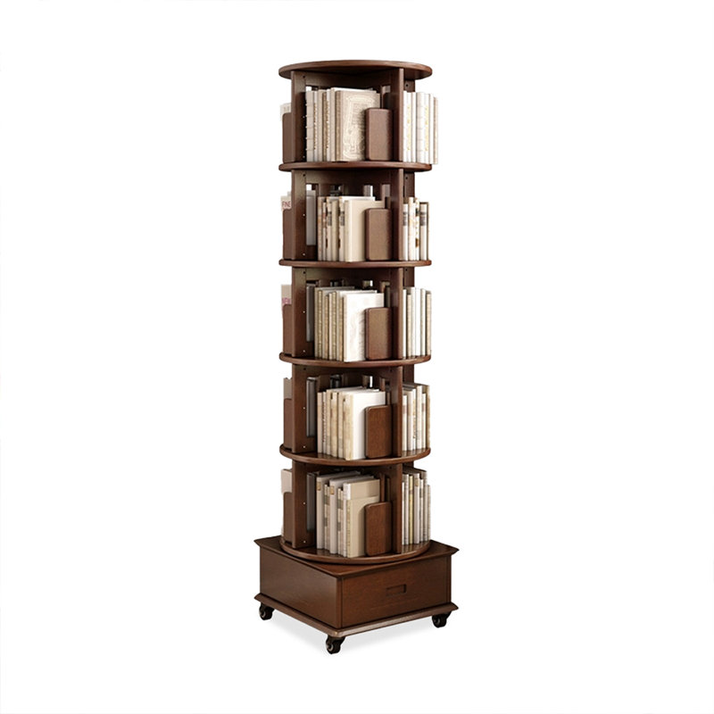Bibliothèque standard en bois massif Nut-Brown, (6 tablettes) H 72,83 po x l 18,7 po x P 18,7 po