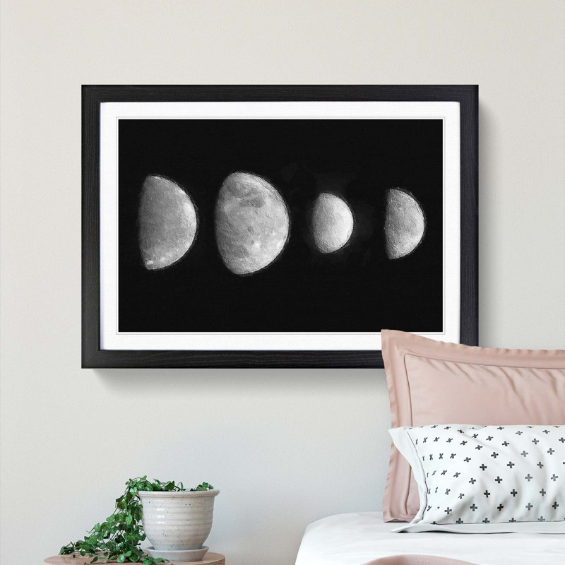 Moons of Jupiter - Picture Frame Painting Print, 36cm H x 48cm W x 2cm D, Black Framed