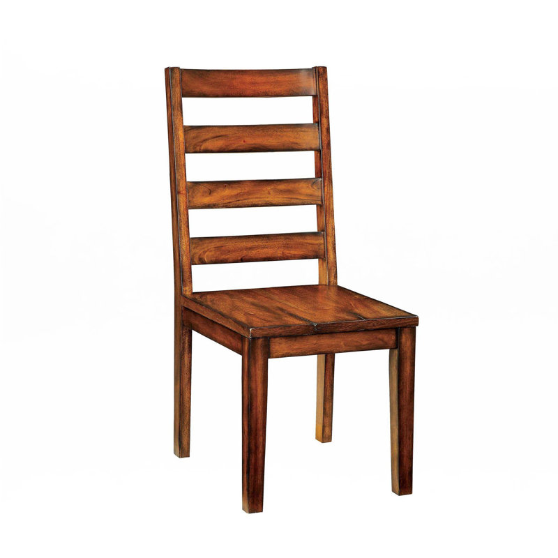 Ensemble de 2 chaises de salle à manger de style industriel en bois massif, Chêne