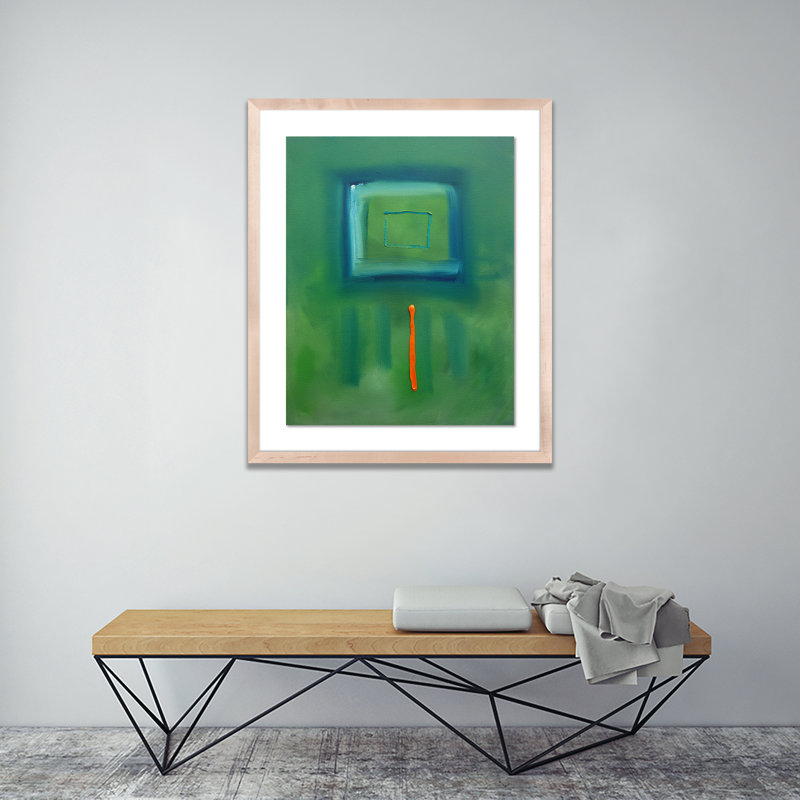 Green Souk Print by Charles Stuart, 60" H x 49" W x 2.5" D, Natural