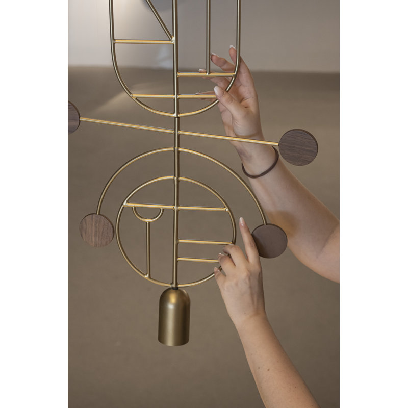 Wooden Dots 1 - Light Pendant, Walnut, Brass