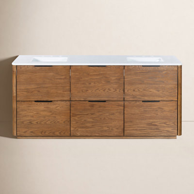 Tahani 72" Double Sink Bathroom Vanity with Marble Countertop