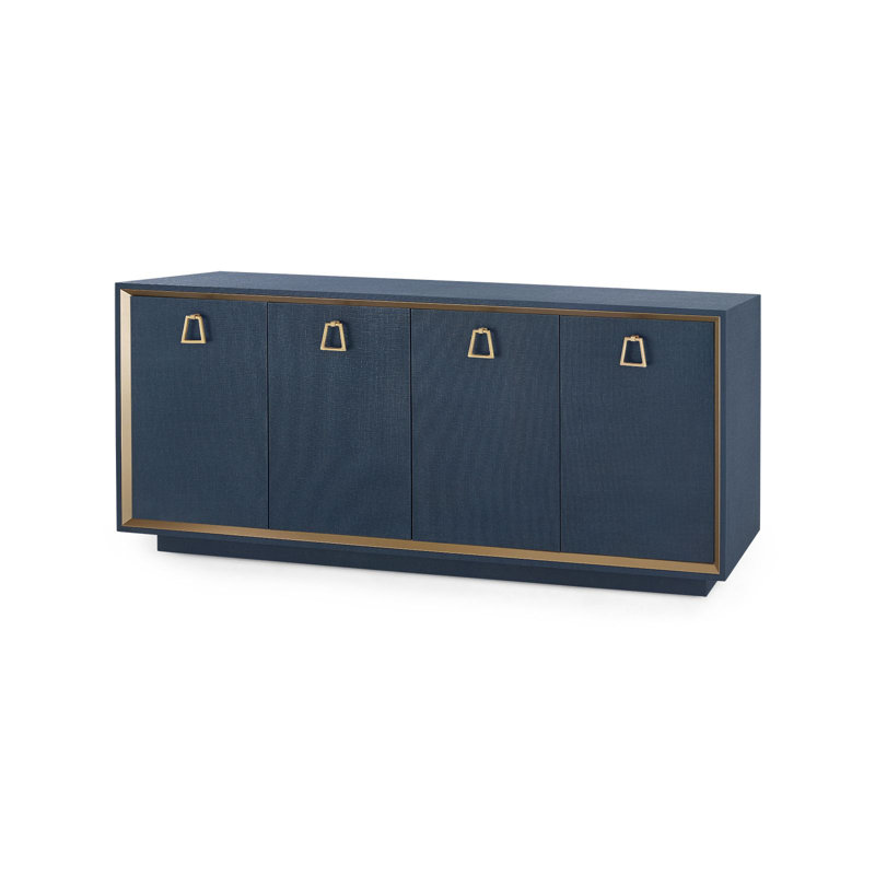 Ansel 72'' W Sideboard, Navy Blue, Polished Brass, Kelly - Trapezoid