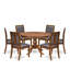 L'ensemble de salle à manger 7 pièces comprend une table ronde et 6 chaises en cuir à dossier élégant, noyer antique-1599153400-1599810697-1599810741
