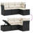 Vidaxl Garden Sofa Set  Poly Rattan, Powder-Coated Steel Large