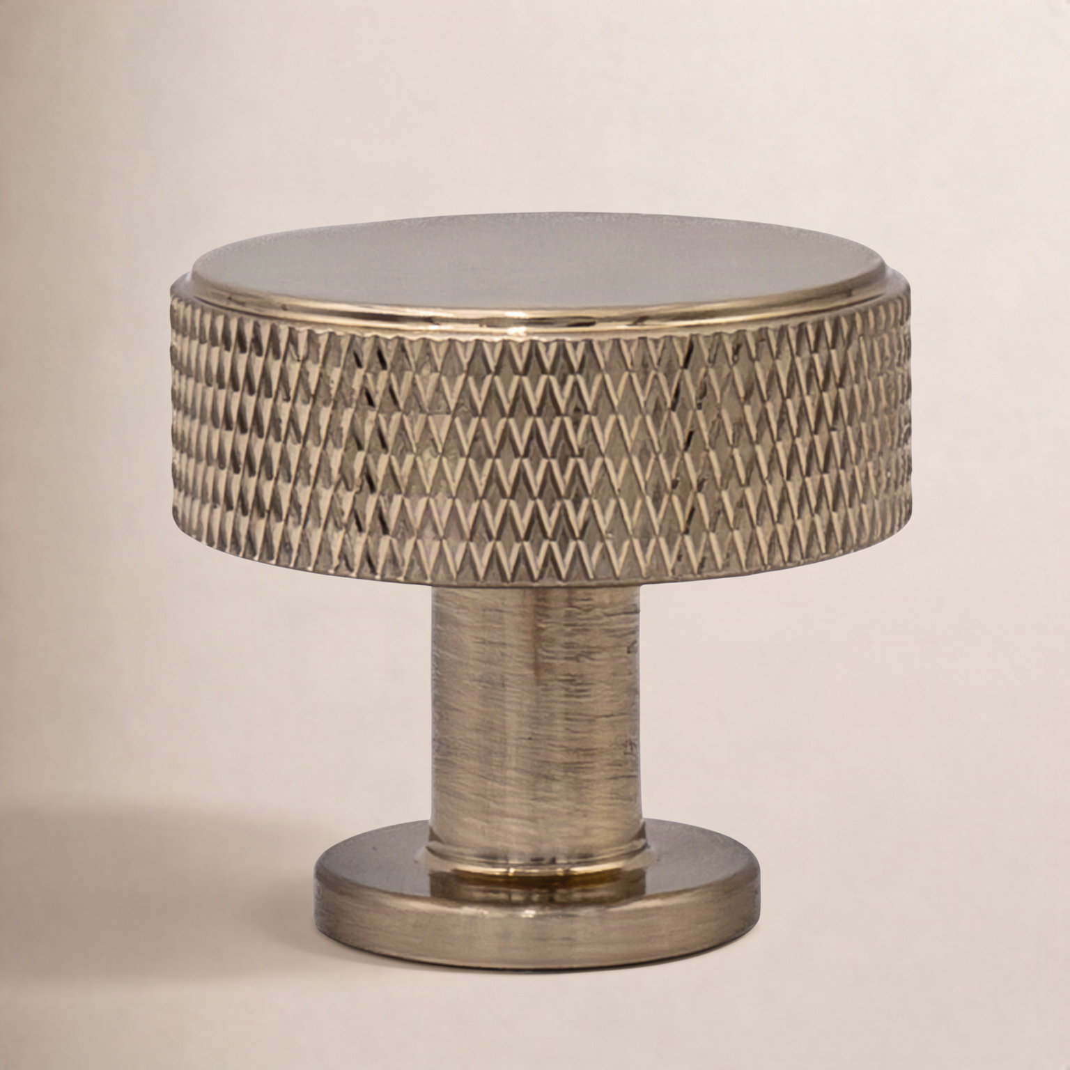 Kent Knurled Round Cabinet Knob, Satin Brass, 1.38"