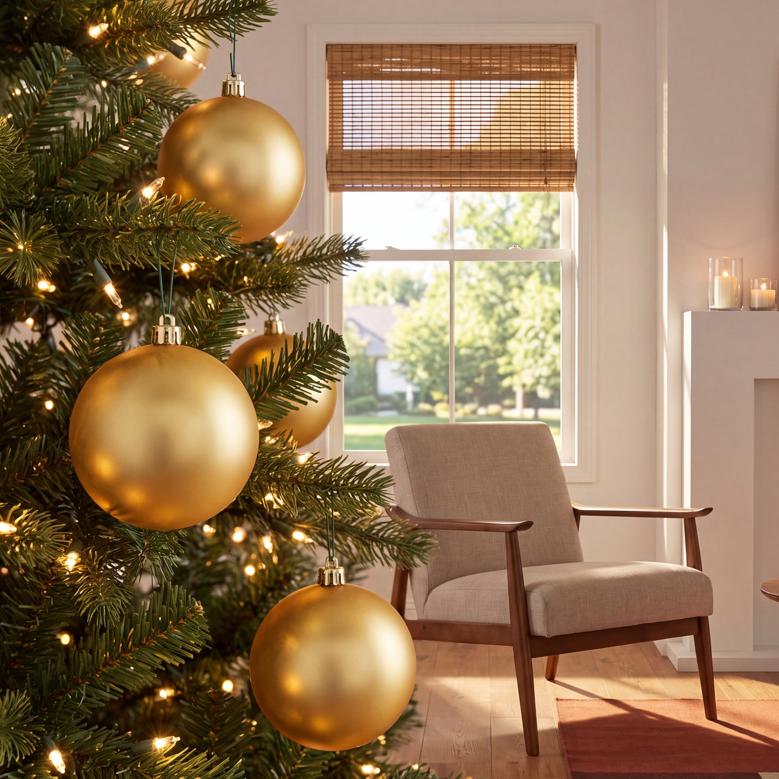 4'' Ball Ornament, Honey Gold
