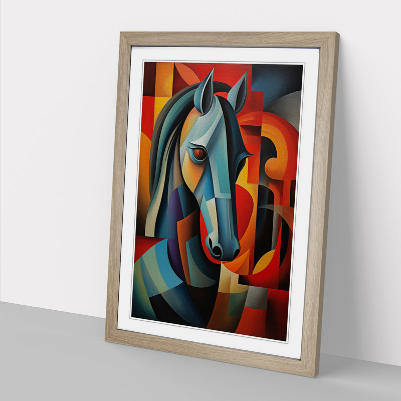 Horse Cubism Art - Framed Print