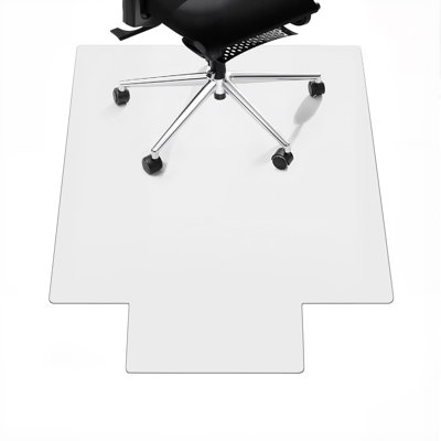 Tapis de protection pour chaise de bureau, adapté aux tapis et aux chaises de bureau à roulettes. Ce tapis antidérapant robuste protège le plancher sous le bureau et reste bien en place grâce à sa conception en plastique.