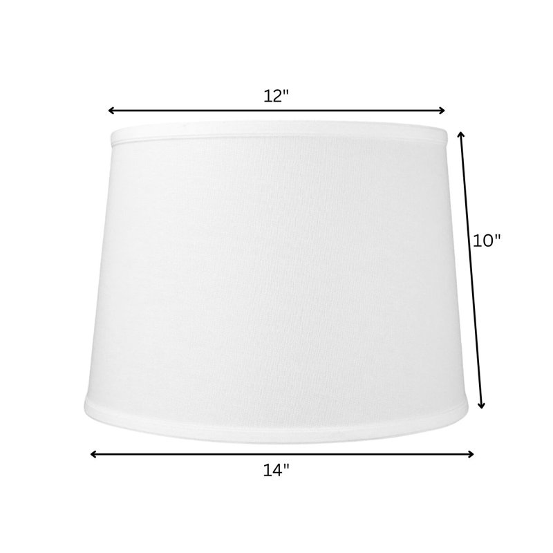 Abat-jour tambour en lin CLIP-ON FITTER, H 10 po x l 14 po x P 14 po, Blanc
