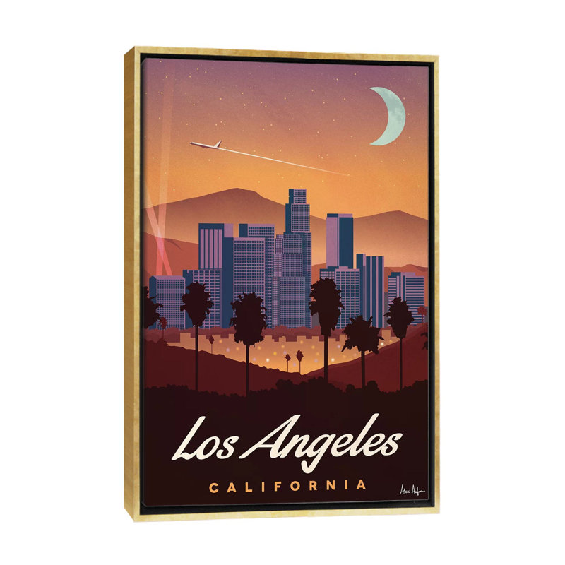 Los Angeles par IdeaStorm Studios - impression encadrée, H 60 po x l 40po x P 1,5 po, Toile encadrée d'or