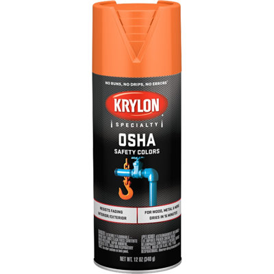 Krylon K02410777 12Oz OSHA Safety Orange Spray Paint-1PK