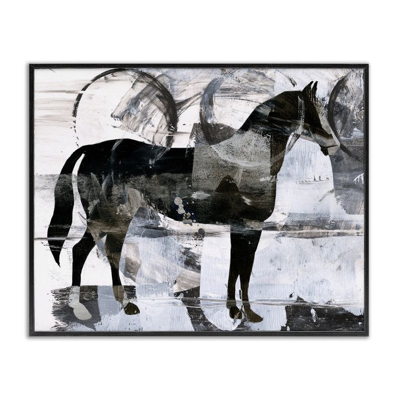 Giclée encadrée de cercles et de cercles par Ethan Harper, H 11 po x l 14 po, Giclée encadrée noir minuit