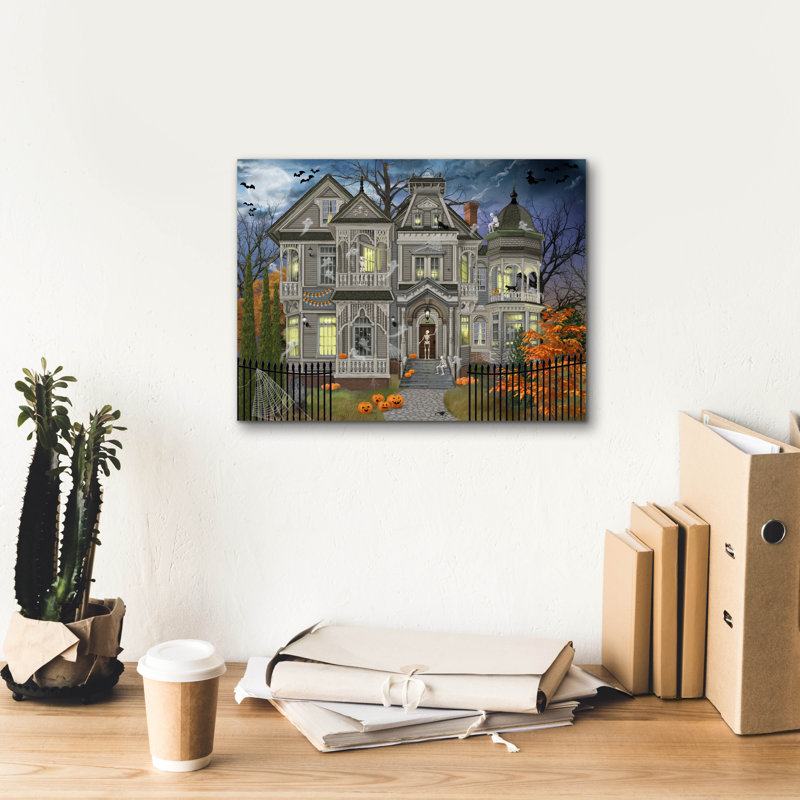 «Halloween House» par Bigelow, illustrations sur toile, H 12 po x l 16 po x P 0,75 po