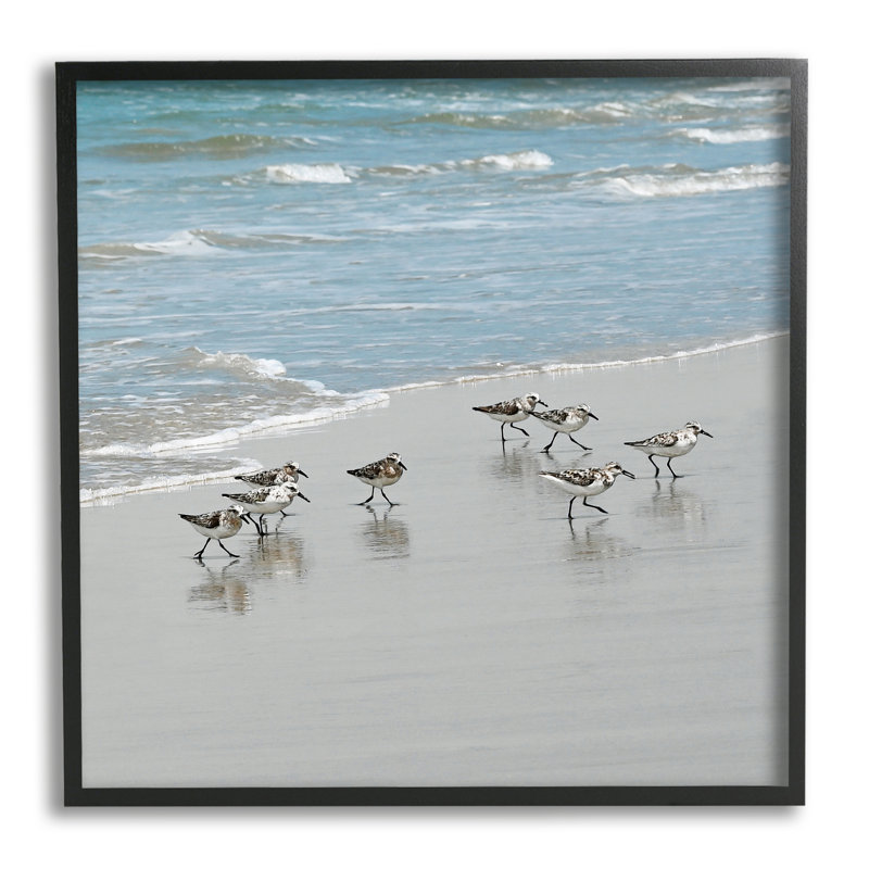 Au-402-Giclée sur fond de plage de sable, Giclée encadrée noir minuit, H 17 po x l 17 po x P 1,5 po
