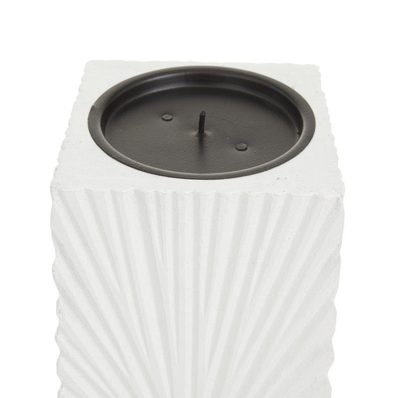 Ensemble de porte-bougie en bois, Blanc