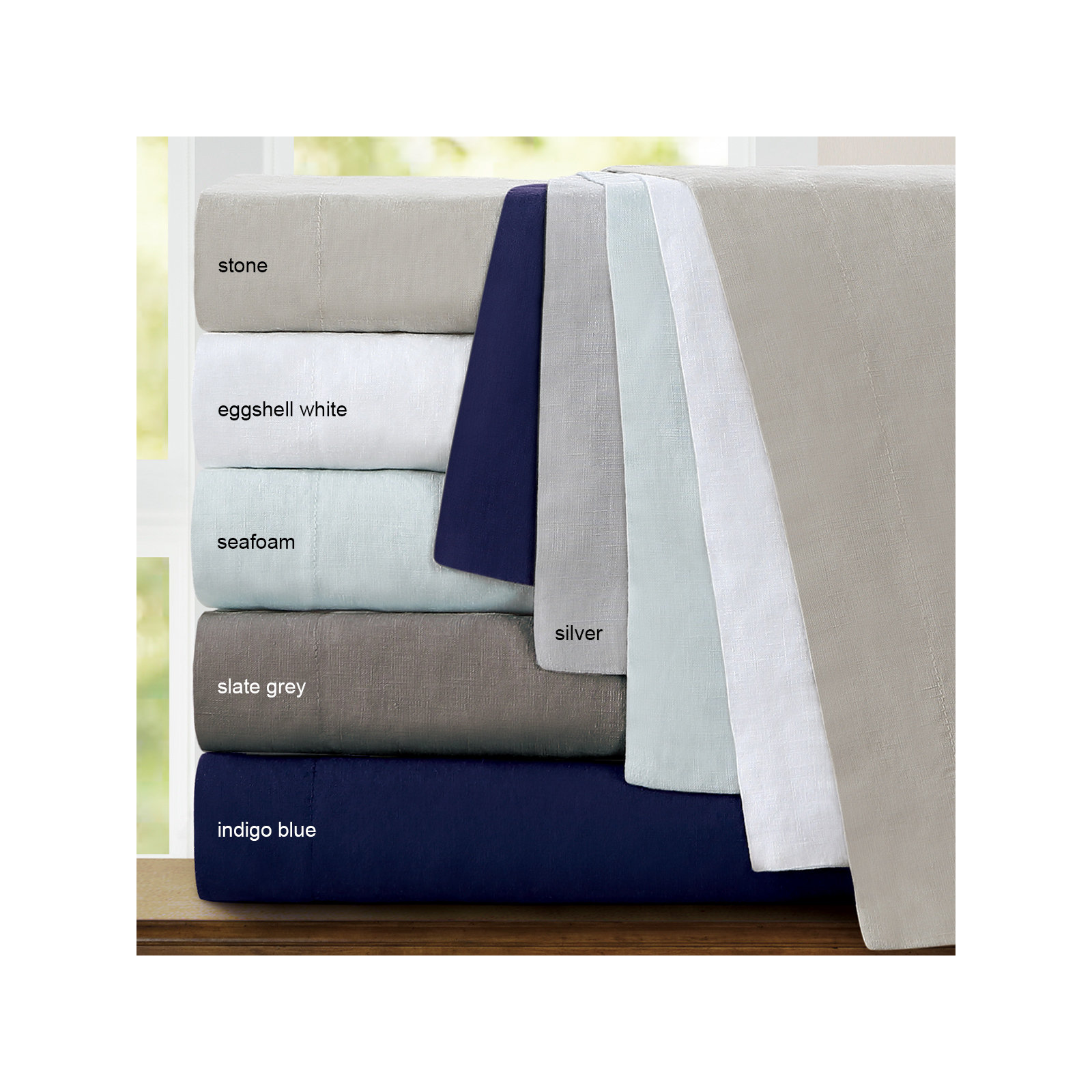 Frazier Modern & Contemporary 100% Linen Duvet Cover, Slate Gray, King Duvet Cover + 2 King Shams