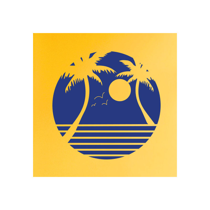 Nautical & Beach Non-Wall Damaging Wall Decal, Dark Blue