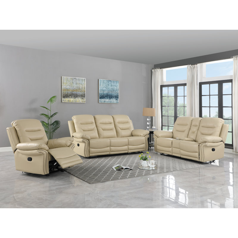 Ensemble de salon inclinable 3 pièces Ullery, Beige
