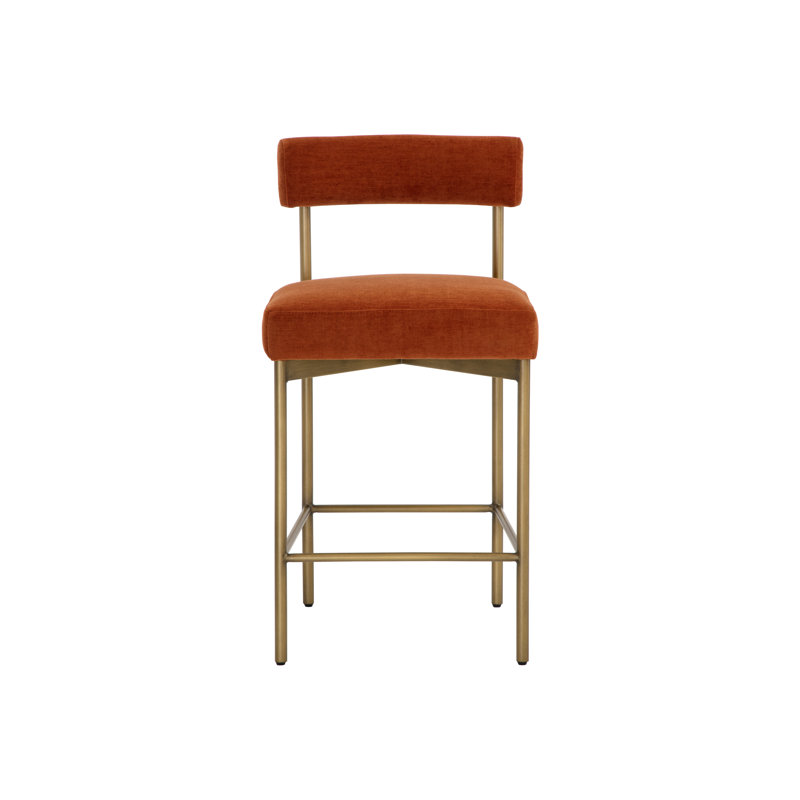Seneca Counter Stool - Antique Brass - Danny Rust, Orange