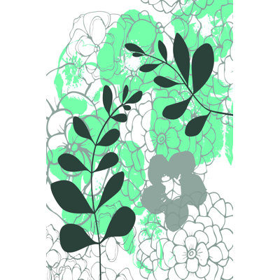 " Grey And Teal Floral "