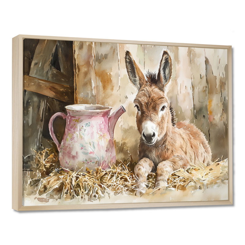 Drawdy - Animals Wall Art, H 12 po x l 20 po, Impression encadrée flottante, Crème, crème