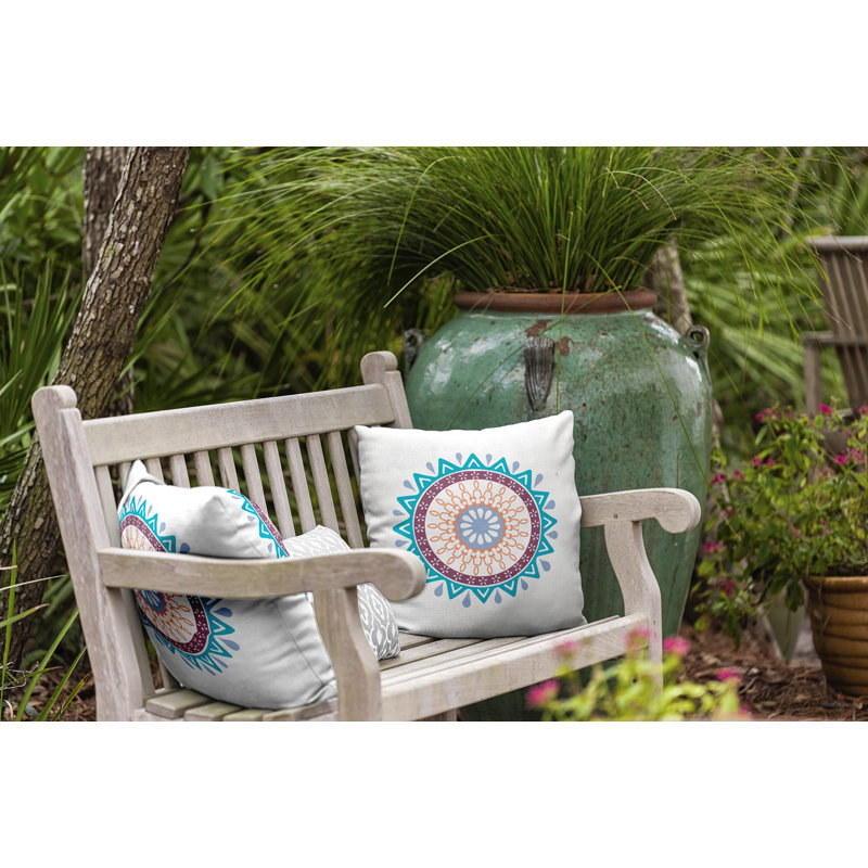 Housse et insert de coussin carré Happy Hippy, 18 po x 18 po, Turquoise