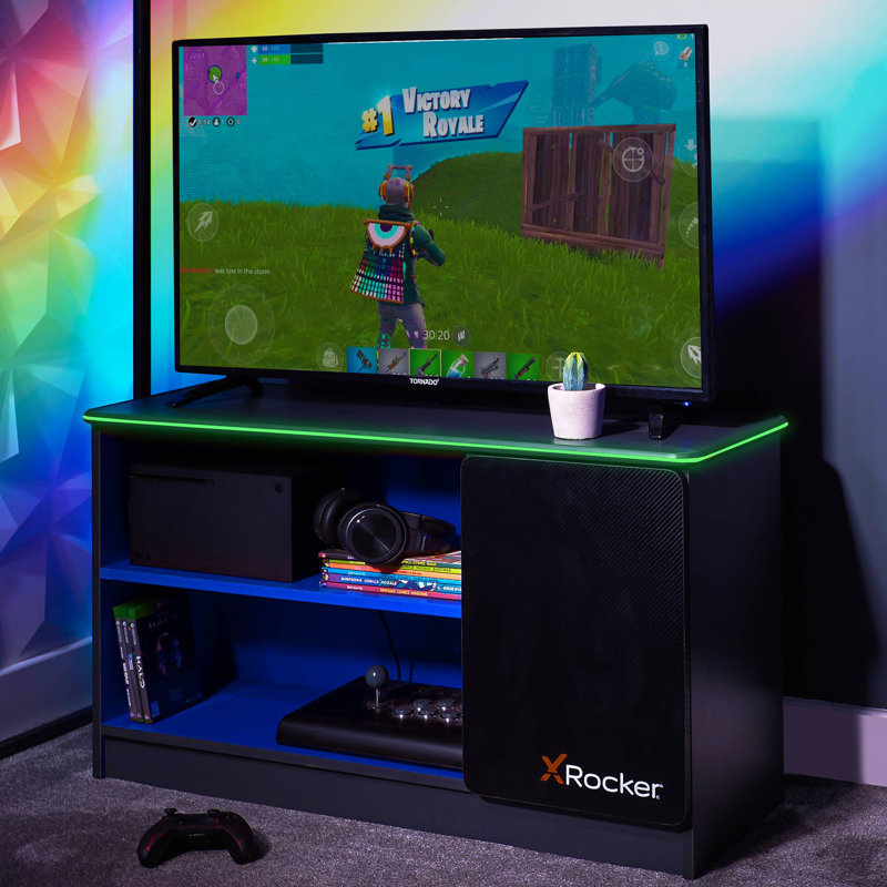 X Rocker Carbon-Tek LED TV Media Unit - Grey / Blue RGB