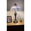 Lampe de table Foerster de style Tiffany Ampoule DEL en vitrail hexagonal blanc incluse H 22 po x l 12 po x P 12 po-354167620
