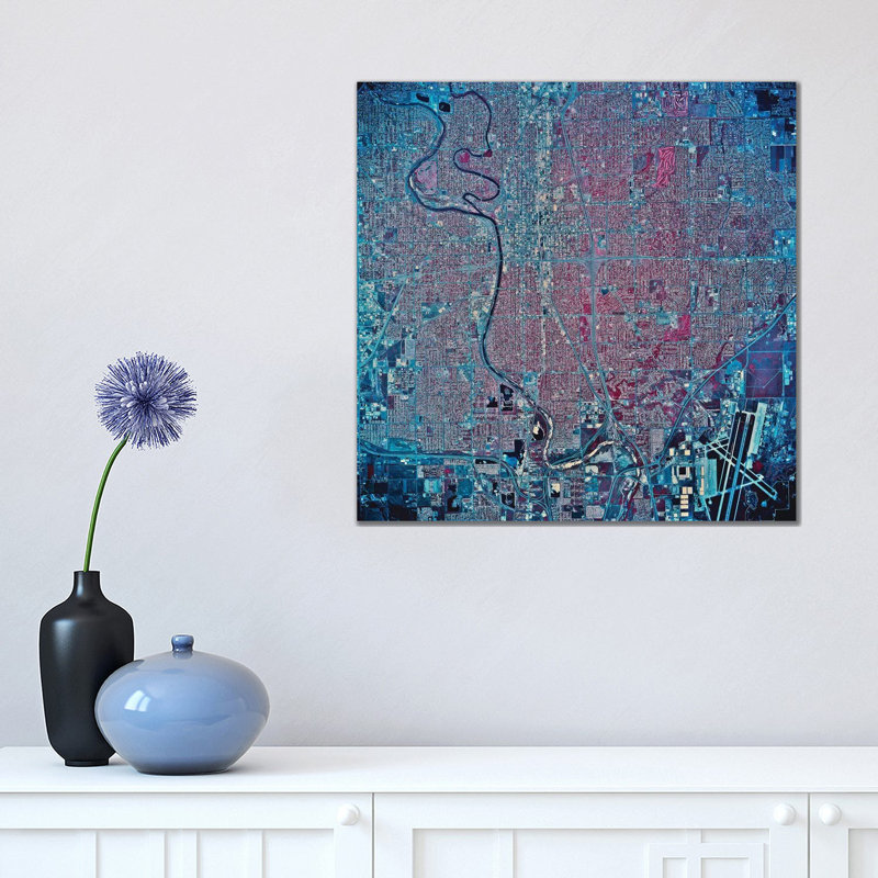 Wichita, Kansas 1 Piece Wrapped Canvas Wall Art, 45.72 cm H x 45.72 cm W x 1.91 cm D