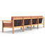 Haven 5-Piece Teak Outdoor Sectional with Sunbrella Cushions and Wooden Armrest-2012959756