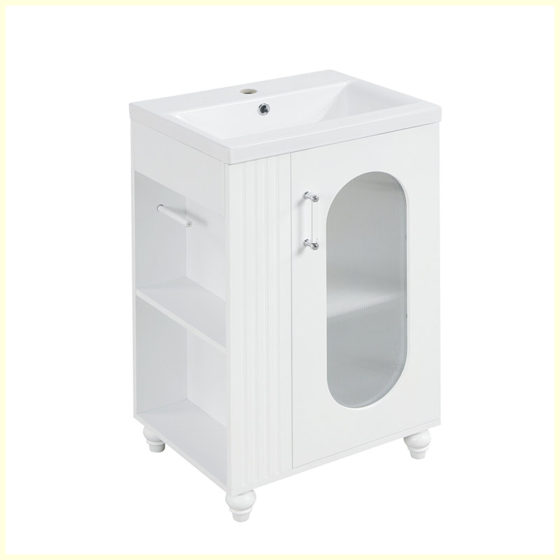Meuble-lavabo moderne avec tablette à deux niveaux