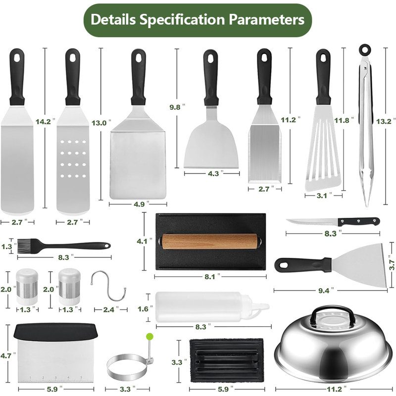 35Pcs Griddle Accessories Flat Top Grill Spatula Set For Blackstone Bbq