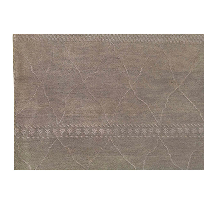 Tapis taupe noué à la main de haute qualité