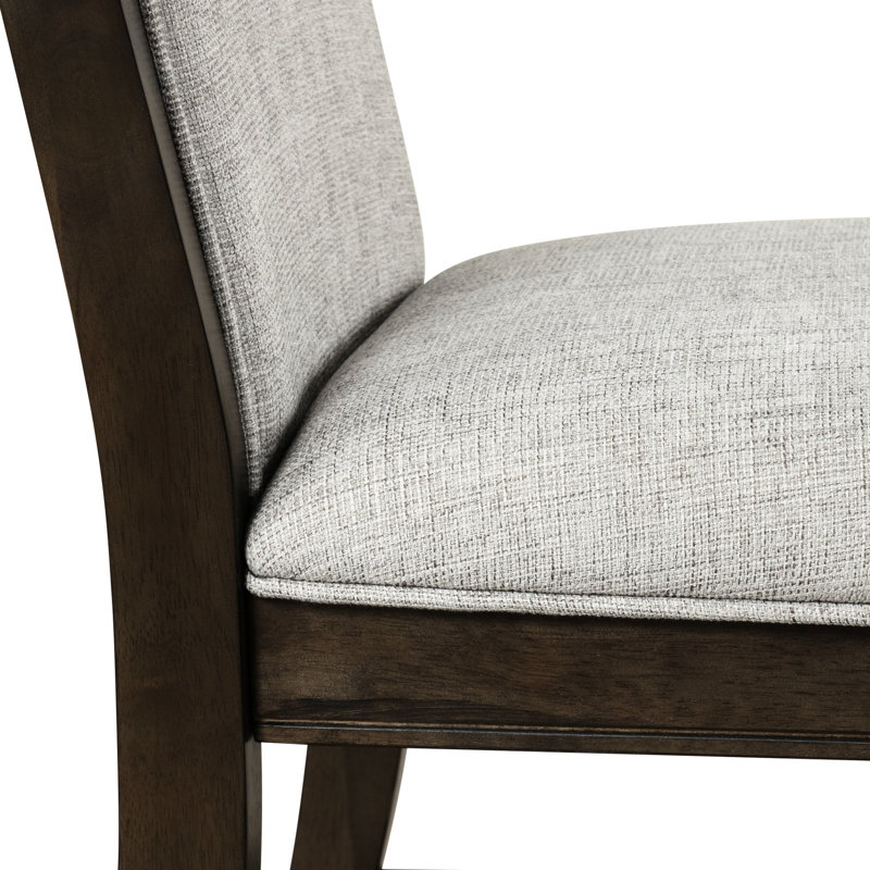 De 2 chaises rembourrées en bois massif gris, élégant et chic, coussin confortable, base de salle à manger de conception moderne, rembourrage, pieds