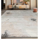 Monarch Hand Knotted Abstract Area Rug in Beige And Gold