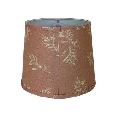 Rustic Botanical Drum Lamp Shade – Linen Look With Olive Branch Print
