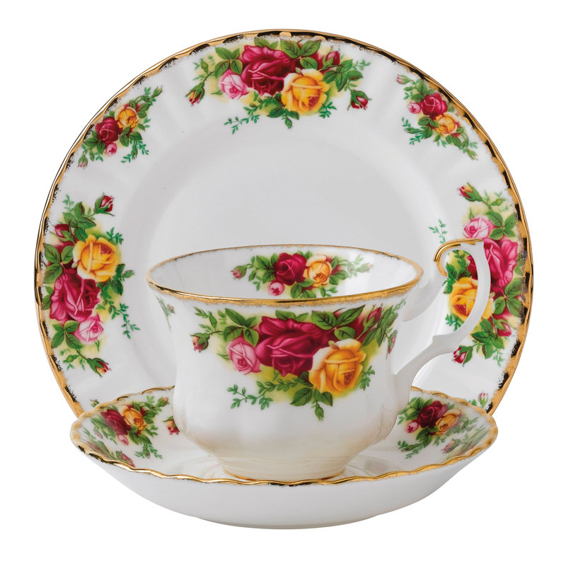 Royal Albert Old Country Roses 3 Piece Bone China Place Setting, Service for 1