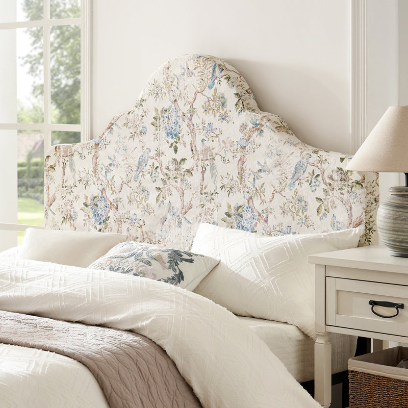 Casolo Traditional Dual-sided Upholstered Slipcovered Headboard with Adjustable Height, Queen, Bird