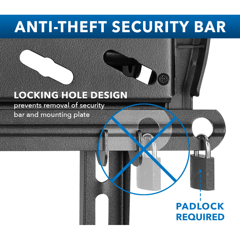 Black Steel Tilting Anti-Theft TV Wall Mount for 32"-47" Screens