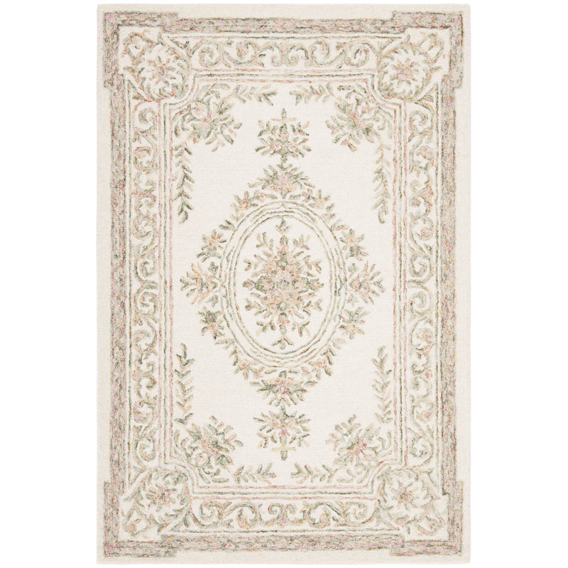 Tapis oriental en laine touffeté à la main Enid, Rectangulaire 3 pi x 5 pi