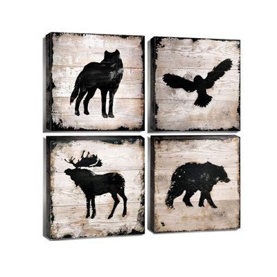 4 Piece Wrapped Canvas Wall Art