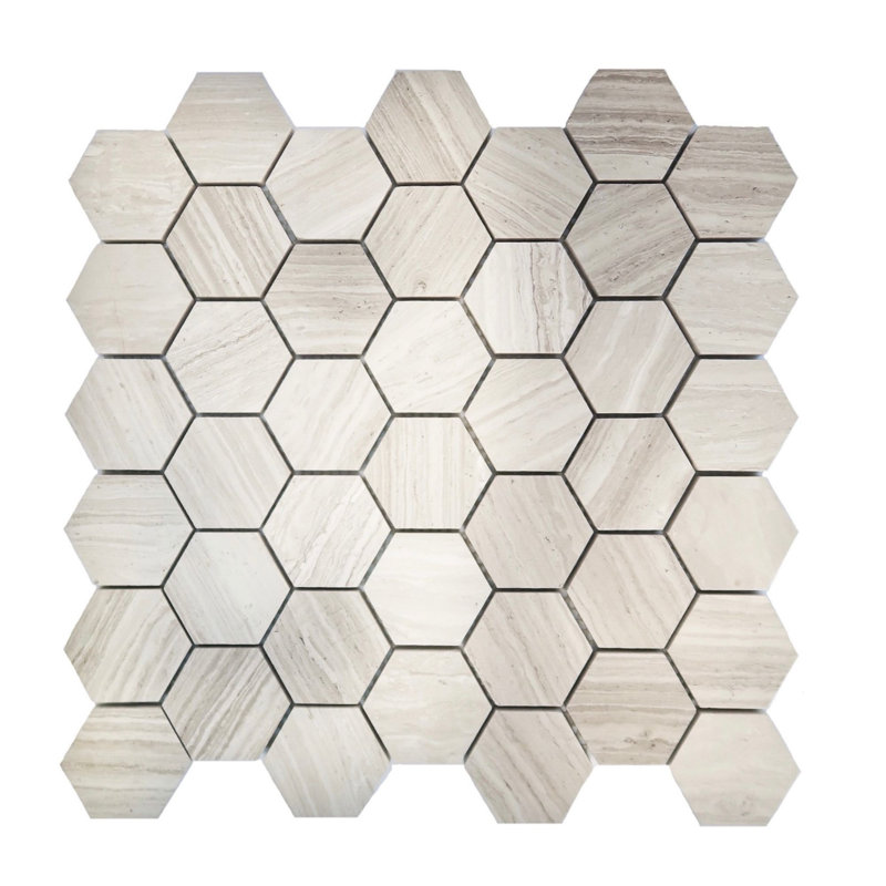 White Oak Marble 2" Hexagon Mosaic
