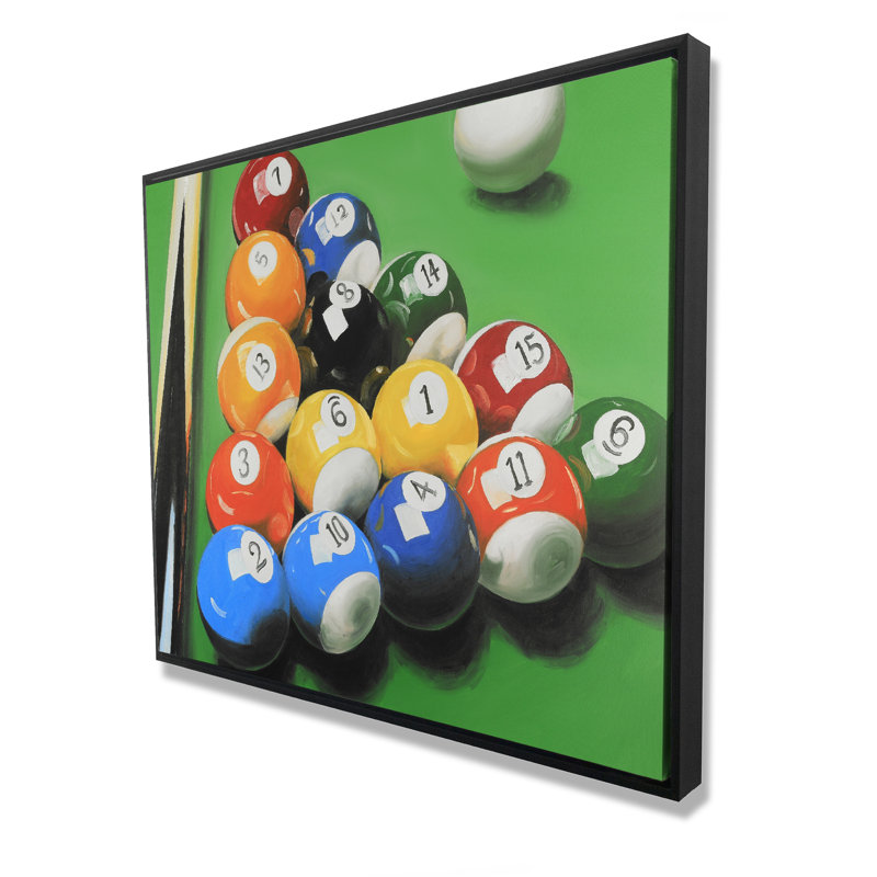 Pool Table with Ball Formation - Man Cave Hyperrealist Canvas