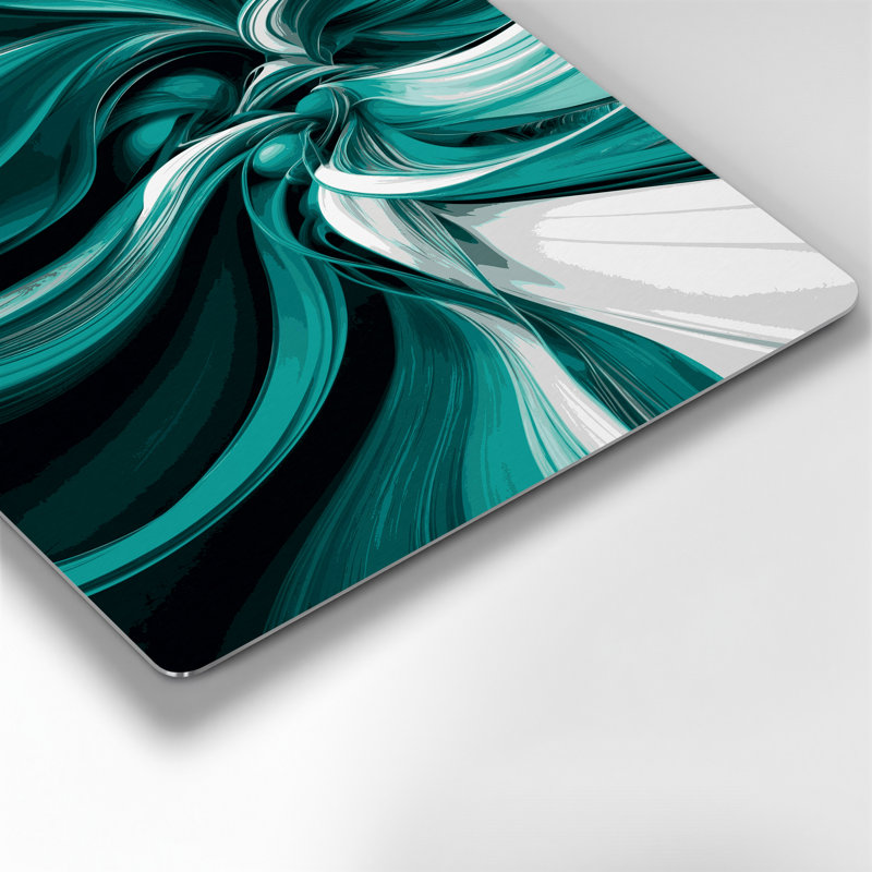 Abstraction numérique 59, art mural vert en métal, H 24 po x l 20 po