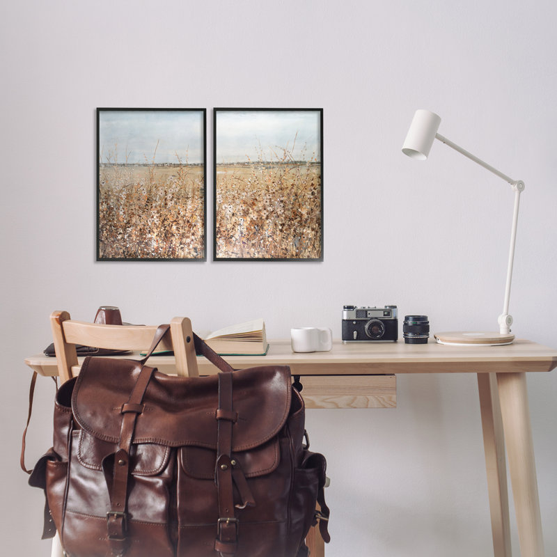  «Rustic Country Prairie», ensemble de 2 estampes numériques par Tim Ottoole, H 18 po x l 12 po, Giclée encadrée noir minuit